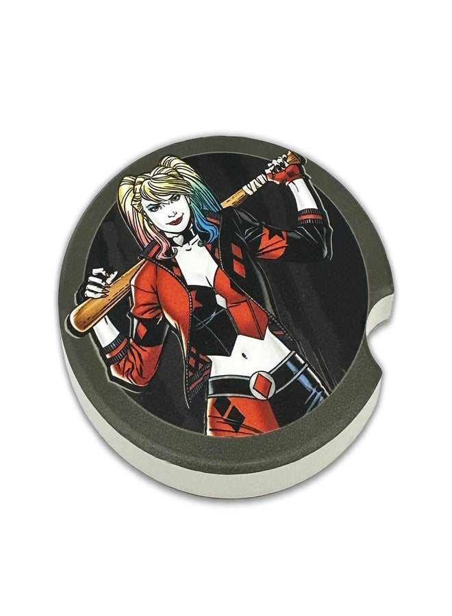 Elektroplate قواعد أكواب سيراميك للسيارات من إليكتروبليت، مرخصة رسميًا من دي سي كوميكس، لشخصيتي الجوكر وهارلي كوين الشريرتين (قطر 2.6 بوصة) | مناسبة لجميع أنواع السيارات والشاحنات وسيارات الدفع الرباعي وغيرها | ماصة للماء، مانعة للانزلاق، متينة | طقم من قطعتين - Image 5
